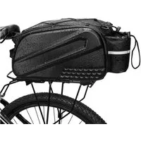 Foxter Sport Fahrradtasche Fahrradtasche Kofferraumtasche wasserdicht 10 l schwarz (Einzelnes Set Fahrradtasche 10 l für Fahrrad, wasserdicht und robust, Fahrradtasche mit Zubehör für Gepäckträger, reflektierend, wasserdicht), Wasserdicht, robust, mo