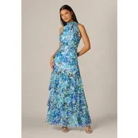 Adrianna Papell Sommerkleid Glazed Chiffon Gown Verträumtes und romantisches Chiffonkleid