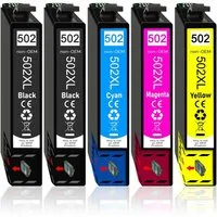Druckerparadies 5er Pack Druckerpatronen 502 502XL kompatibel mit Epson WF-2860 Tintenpatrone (5-tlg)