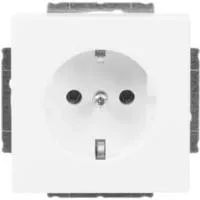 Schutzkontakt-Steckdose CEE 7/3 Typ F, Unterputz, 16 Ampere, 250 Volt, mit Durchschleiffunktion weiß (matt), Retail