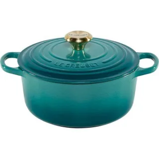Le Creuset Signature Bräter rund 24 cm bleu riviera