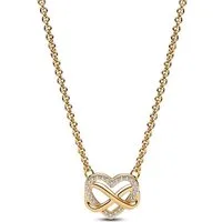 Pandora Kette mit Anhänger Halskette Sparkling Inifinity Heart für Damen von PANDORA