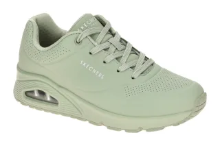 Skechers 73690 UNO - STAND ON AIR Damenschuhe in Gr?n Sage - mit Air Cooled M...