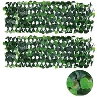 BlingBin Gartenzaun erweiterbarer Künstliche Hecken Sichtschutzzaun mit Blume, (2er Set, 2-St., 150x25 cm), künstlicher Balkon Sichtschutzblätter, Gartenbegrünung