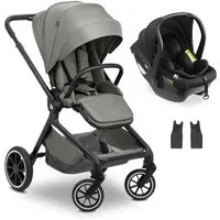 Hauck Kinder-Buggy Move N Care 2in1 Travel Set - Dark Grey, Sportwagen mit Liegefunktion inkl. Babyschale & Adapter bis 22 kg