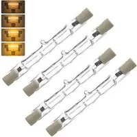 QUBEBU LED-Leuchtmittel R7S COB 78mm 118mm Dimmbar Halogen Tube Glas Ersetzen Lampe LED Bulb, 4 St., LED wechselbar, Ersatz Halogenlampe, Enegiesparende, 2700K-3000K, für Strahler, Deckenfluter, Spotlight, Deckenleuchte.