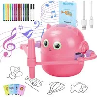 AKKEE Lernspielzeug Malroboter für Kinder, Zeichenroboter Kinder mit Stift & 100 Karten, Drawing Robot für ab 3 4 5 6 7 8 Jahre