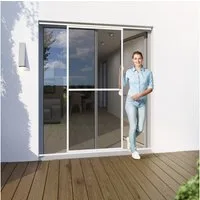 Yoursol Insektenschutz-Fensterrahmen Insektenschutztür weiß 120x240cm, Fliegengittertür mit Alurahmen, Für Balkon und Terrassen, Fiberglasgewebe, UV-beständig