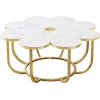 Tribesigns Couchtisch moderner Couchtisch in Blumenform mit Kunstmarmor-Tischplatte, 100 cm