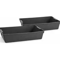 BURI Pflanzschale Wanne Kunststoff 2x grau Pflanzwanne Kotwanne Kunststoffwanne 58x32 cm