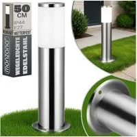 monzana Gartenleuchte, Außenleuchte, Edelstahl 50cm Strom E27 Pollerleuchte Stehlampe Garten Außen Silber