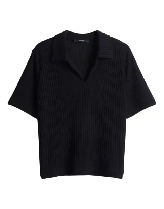 someday - Sweatshirt in Rippstrickoptik - Upolo schwarz - Gr. - 36