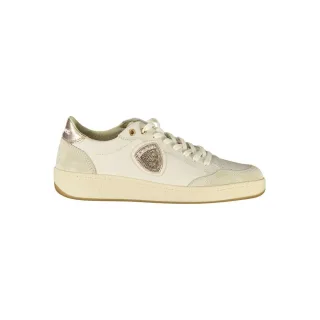 Blauer Weiße Leder Damen Sneaker