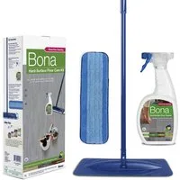 Bona Reinigungs-Set Stein-, Fliesen- und Laminatreiniger Set, 1 L Reiniger und Pad, (1-St), Inkl. Wischmopp, 1 L Reiniger für Hartböden und Mikrofaser-Pad