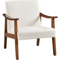 Yaheetech Relaxsessel Retro Loungesessel Einzelsofa, Loungesessel Lesesessel Boucle-Gewebe Belastbar bis 136 kg