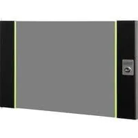 Glas-Fronttür für 19" 7HE Wandgehäuse Unique Serie, Frontpanel schwarz, 7 Höheneinheiten