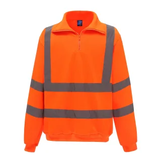 Yoko - Sweatshirt mit kurzem Reißverschluss für Herren (Orange)