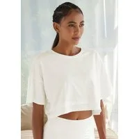 LASCANA Kurzarmshirt mit kastigem Schnitt und Lagen-Look
