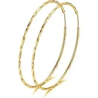 LuxusKollektion Paar Creolen Creolen 925 Silber Kreis Endless Ohrringe Damen Golden 70.0 Millimeter