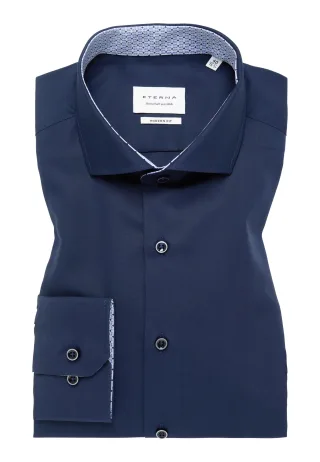 ETERNA - Original Shirt Popeline super langer Arm (72 cm) navy - Gr. - 40/Langarm - 65cm