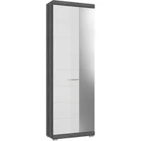 Home affaire Garderobenschrank SIENA, Höhe 197cm, 2 Türen, 4 Einlegeböden, ausziehbare Kleiderstange (1-St., hochwertige Rillenfräsung in MDF Front) Stauraumschrank, Flurschrank, Dielenschrank