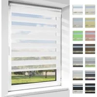 Doppelrollo rollos Ohne Bohren 130cm/150cm, Vkele, freihängend,Blickdicht,Lichtschutz und verspannt, Klemmträger,Klemmfix, rollo für Fesnter und Tür