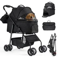 TLGREEN Hundebuggy 3 in 1 bis 30 kg, Klappbar Hundebox Transporttasche,Tragbares Haustiernest