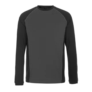 MASCOT Bielefeld Langarmshirt Dunkelanthrazit / Schwarz XXL - 50568-959-1809-2XL