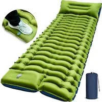 Forrlite Isomatte Camping, Ultraleicht Camping Luftmatratze mit Fußpumpe & Kissen, (Aufblasbare Matratze Kompakte und Leichte, Campingmatte für Wandern Strand Outdoor), Trekking, Reisen und Strand