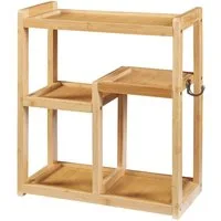 en.casa Badregal, »Höör« mit 5 Ablagen 42 x 37 x 17 cm Bambus