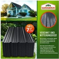 Gardebruk Wellplatte, 12x Trapezblech 129cm x 46cm = 7m² verzinkt Profilblech Dachblech
