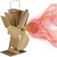relaxdays Kaminventilator Ofenventilator ohne Strom, Bronze