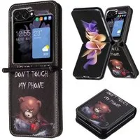 Wigento Smartphone-Hülle Für Samsung Galaxy Z Flip7 Kunstleder Book Wallet Motiv Tasche Hülle, Kunst-Leder Motiv Schutzhülle