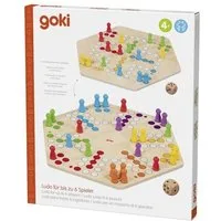 Gollnest & Kiesel Spiel Goki 56298 - Ludo für bis zu 6 Spieler, beidseitig bedruckt, Holz