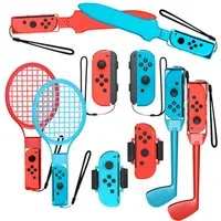 Hurtel Nintendo Switch Sport 10-in-1 Familien Zubehör Nintendo (Zubehörset, Realistisches Zubehör für aktives Familien-Gaming)