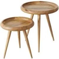 BOLTZE GRUPPE GmbH Beistelltisch Kaffeetische HERVE, 2er-Set, Mangoholz (2er-Set), keine