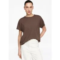 comma Kurzarmshirt T-Shirt Leichtes T-Shirt aus Viskosestretch mit Ärmel-Details