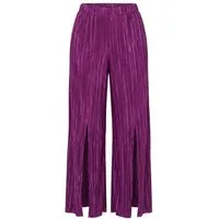 Ulla Popken Funktionshose Plissee-Hose Rose Saumschlitz vorne