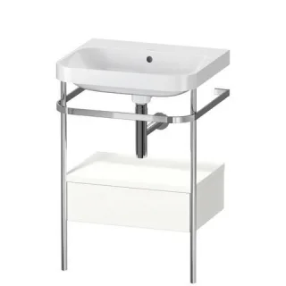 Duravit Happy D.2 Plus c-shaped Set mit Metallkonsole und Schubkasten Weiß Supermatt 575x490x850 mm  HP4840N8484