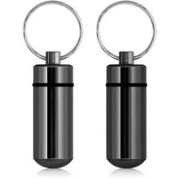 kwmobile Pillendose 2x Metall Pillendose (2 St), 4,8 x 1,7 x 1,7 cm - Tablettendose Box - Pillenbox Aluminium