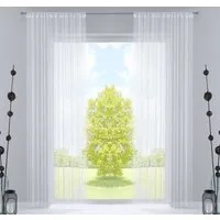 Gardinenbox Fadenvorhang (2 St), Multifunktionsband, transparent, Fadengardinen Tunneldurchzug Flauschband Multiband Raumteiler 20303MB2