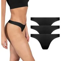 Smilodox String Felisha 3er Pack, String Tanga, Seamless Unterhose mit normalem Bund Nahtlose rutschfeste & blickdichte Unterwäsche, Eleganter Taillenslip