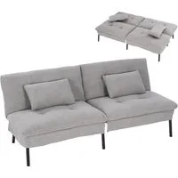 Woltu Schlafsofa, 2-Sitzer-Schlafsofa rutschfest mit 2 Kissen Verstellbarer Rückenlehne