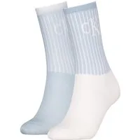 Calvin Klein Jeans Socken CKJ WOMEN SOCK 2P GLOSSY RIB (2-Paar, 2 Paar) mit Logostickerei