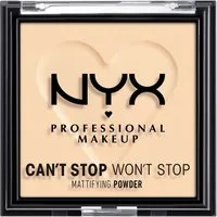 NYX PROFESSIONAL MAKEUP Puder CAN'T STOP WON'T STOP MATTIFYING POWDER, deckt zuverlässig, setzt sich nicht ab, mattierend