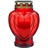 Glofrex S.C. Grabkerze Grablicht-Glas mit Kerze - rot - Höhe 17 cm - Brenndauer 24 h