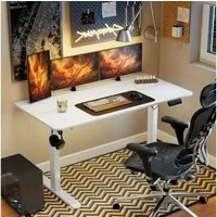 Vinsetto Schreibtisch Höhenverstellbares Stehpult mit 2 Haken, elektrisch (Laptoptisch, 1-St., Computertisch), für Wohnzimmer, Arbeitszimmer, Weiß