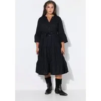 Studio Untold Midikleid Midikleid bequemer Shape Stickerei 3/4-Ärmel