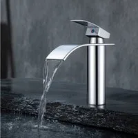 HOMELIVE Waschtischarmatur Wasserfall Wasserhahn Waschbeckenarmatur Einhand Badarmatur waschtischarmatur wasserfal,waschtischarmatur bad,verchromt