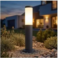 GLOBO LIGHTING Sockelleuchten, Leuchtmittel nicht inklusive, Außen Sockel Steh Lampe anthrazit Garten Weg Beleuchtung Terrassen